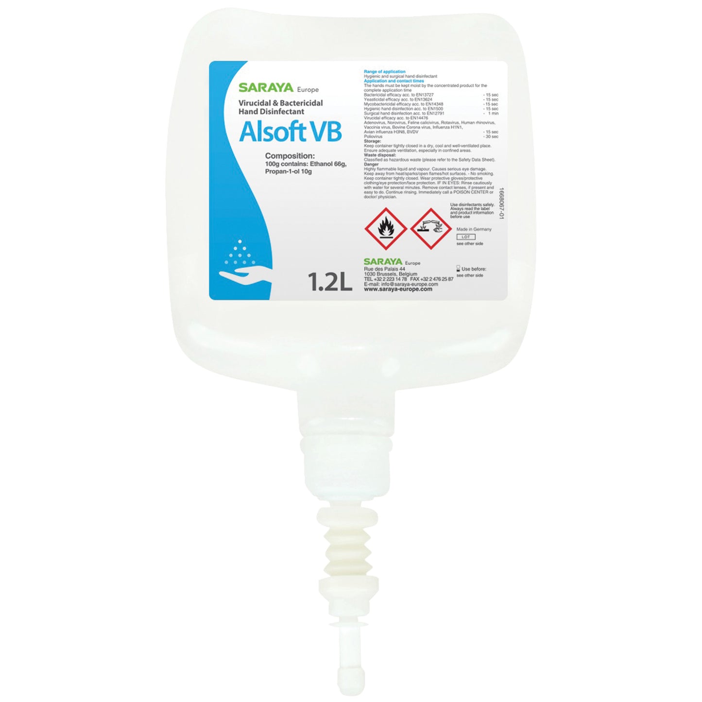 Saraya Hand & Skin Disinfectant - Alsoft-E Hand/Skin Disinfectant (ALS-1200U)