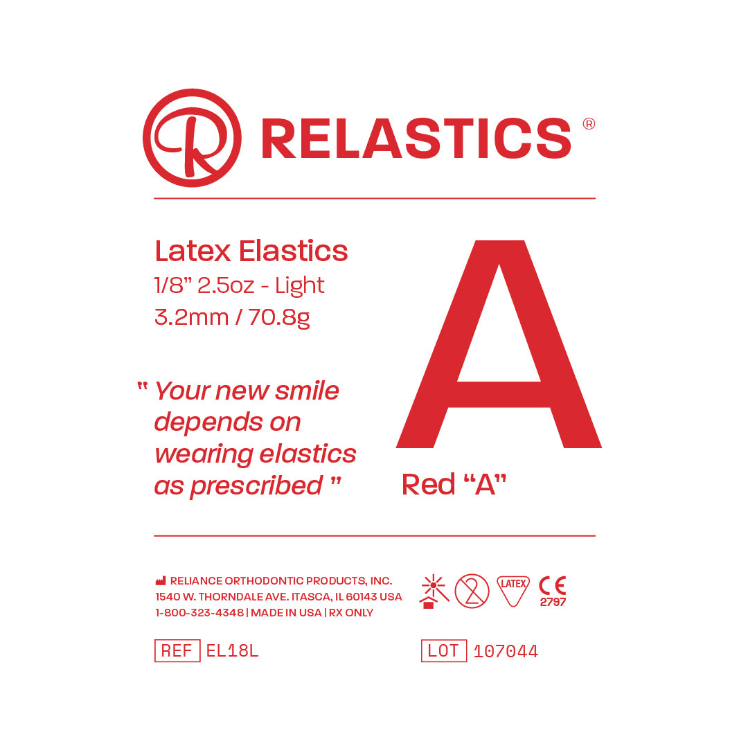 Patient Elastics Latex Relastics 1/8" / 3.2mm Light 2.5oz RED A