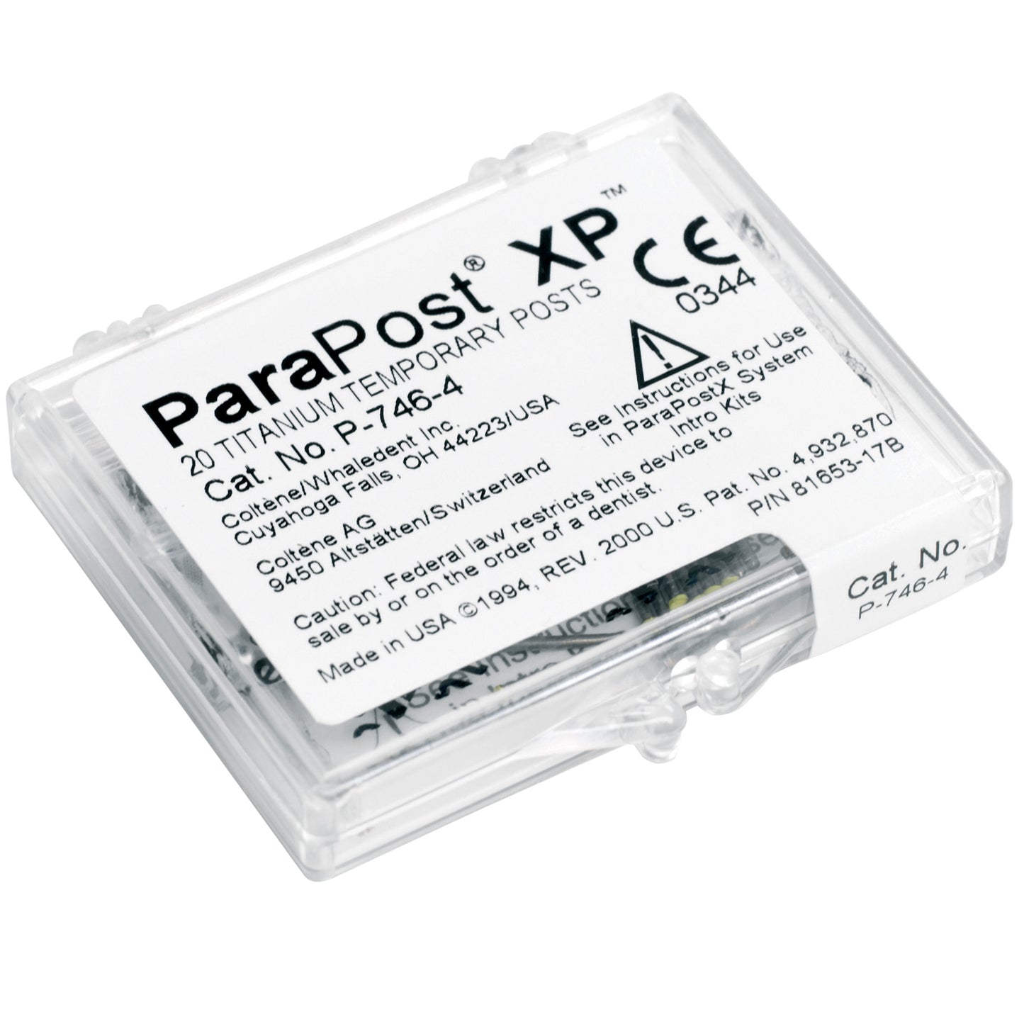 ParaPost XP Titanium Temporary Posts P746-4 1.00mm Yellow