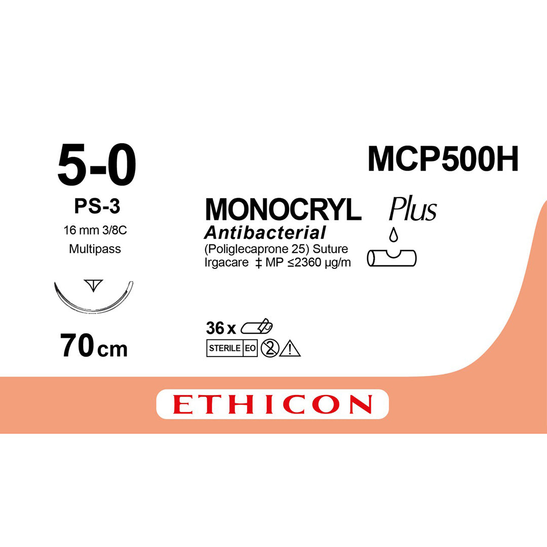 MONOCRYL Plus Suture MCP500H Gauge 5-0 70cm