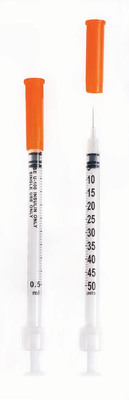 Sterile Insulin Syringes With Needles 0.5ml - 30G x 8mm