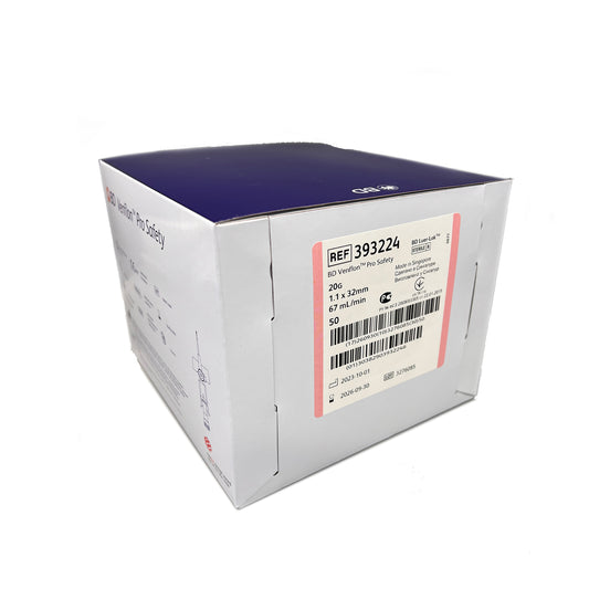 BD Venflon Pro Safety Cannula 20G x 1.25" (32mm) Pink