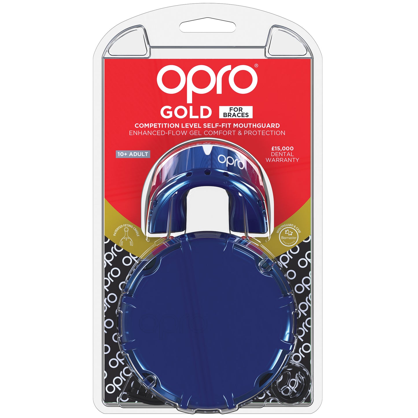 Opro Self-Fit GEN3 Gold Braces - Blue/Pearl Mouthguard