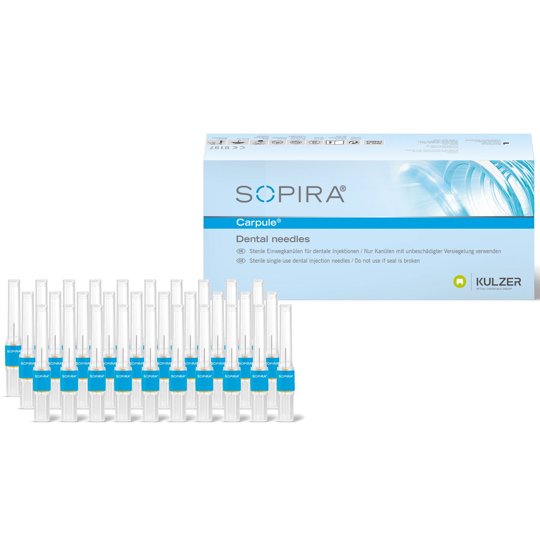 Sopira Carpule Needles 30G - Short - Yellow 21mm
