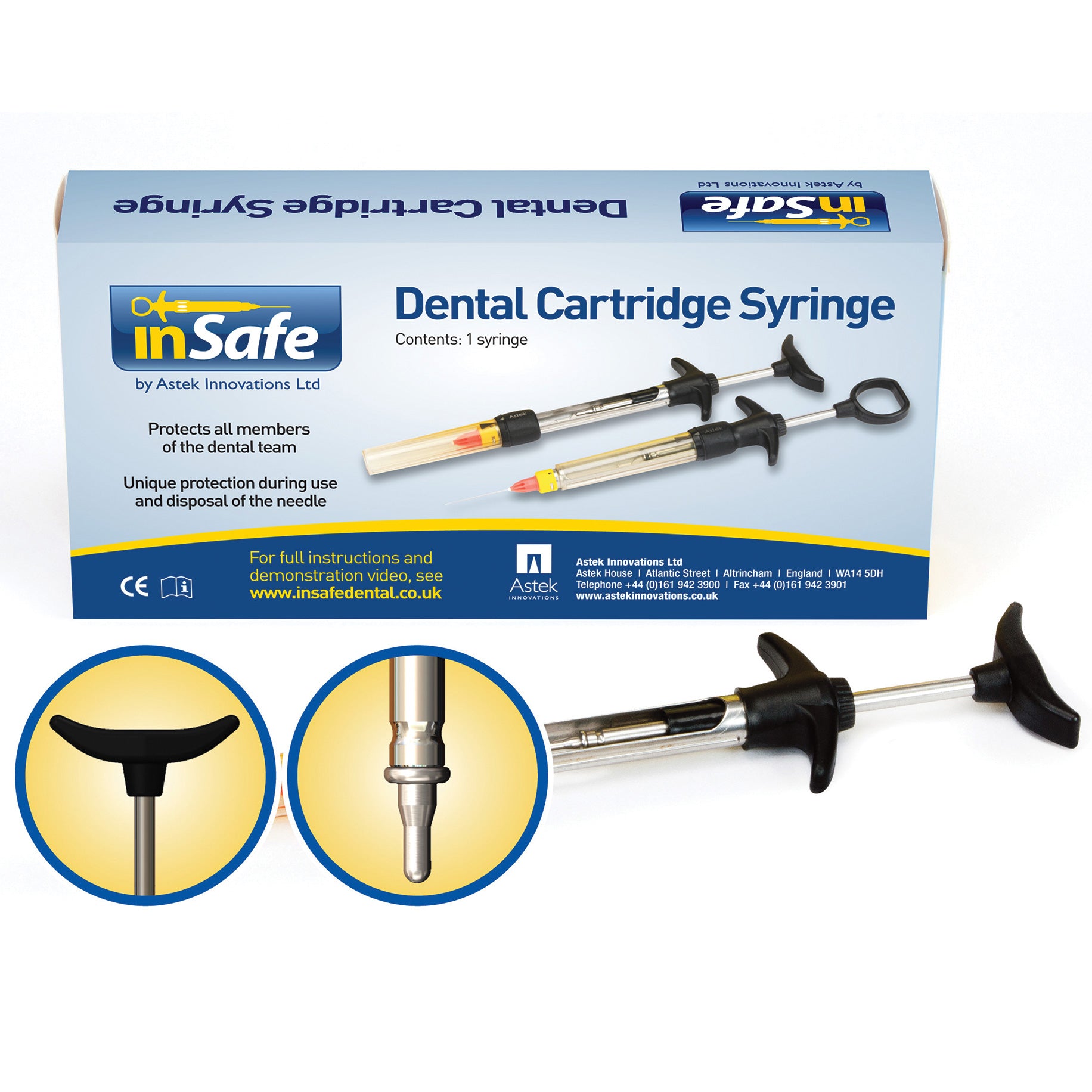 inSafe Syringes - 2.2ml Self Aspirating Cartridge  T-Type