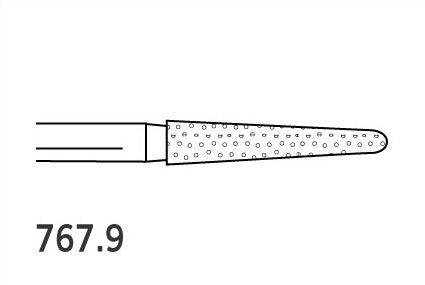 Two Striper Burs Round End Taper FG 767.9 Coarse