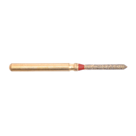 Gold Diamond Burs Pointed Cylinder FG Fine 130/012