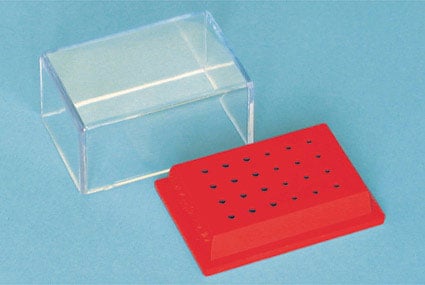 Aluminium Bur Stand 24 Holes Red - FG