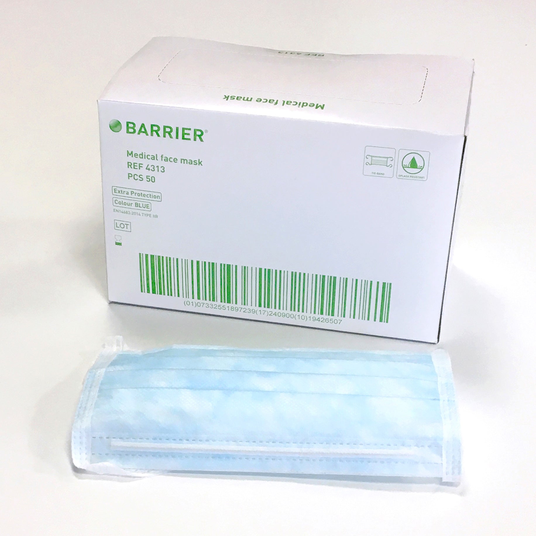 Barrier Medical Face Mask Splash Resistant Tie-on - Type IIR