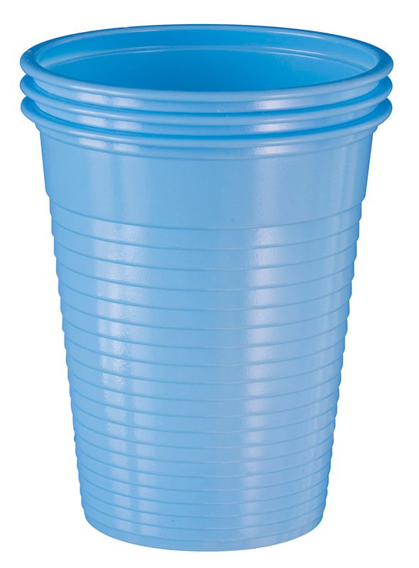 Plastic Cups Squat 180ml Light Blue