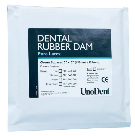 Latex Rubber Dam Squares Heavy - 6" x 6" (152 x 152mm)