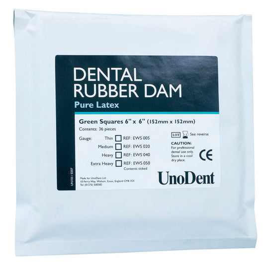 Latex Rubber Dam Squares Extra Heavy - 6" x 6" (152 x 152mm)