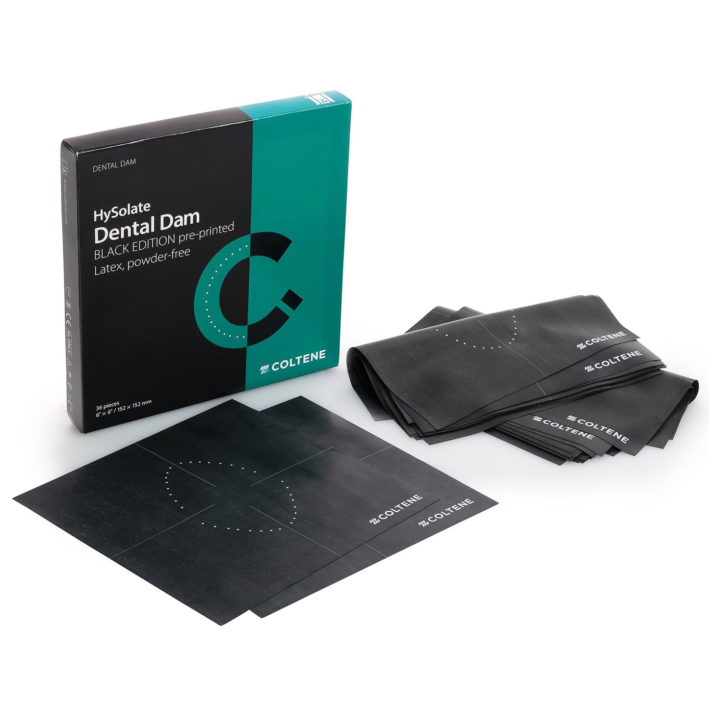 HySolate Rubber Dam Black Printed Medium 6x6