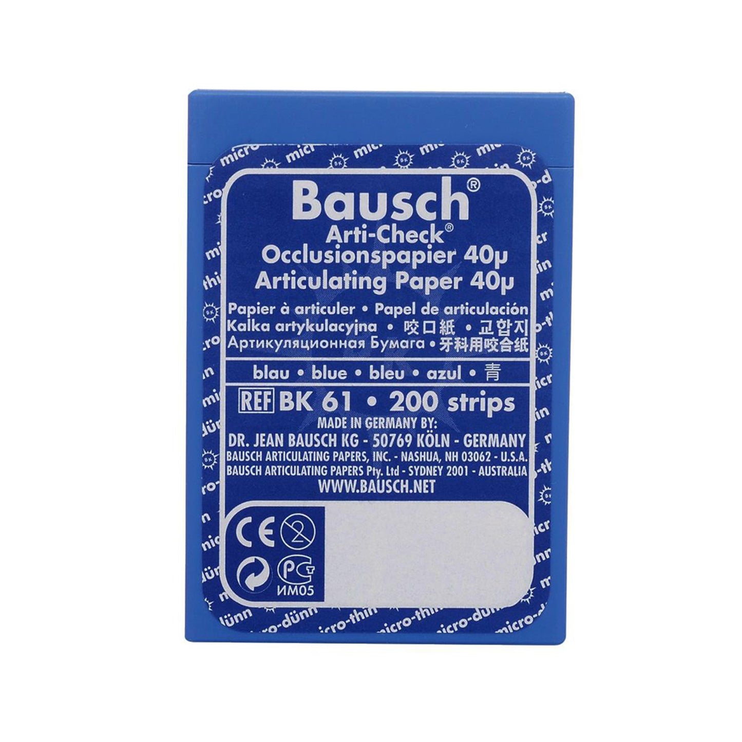 Articulating Paper Straight Strips Blue 40¬µ