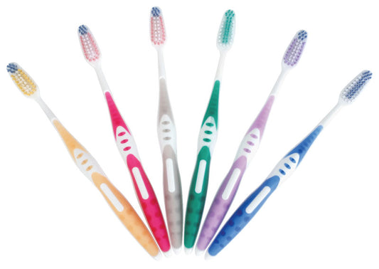 Toothbrush with Integrated Tongue Cleaner Assorted Colours
