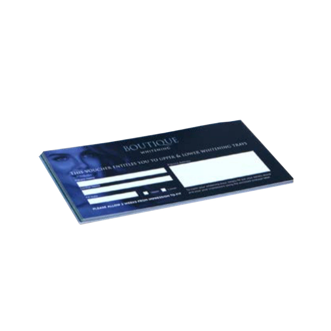 Boutique Whitening Tray Voucher & Postage Bags