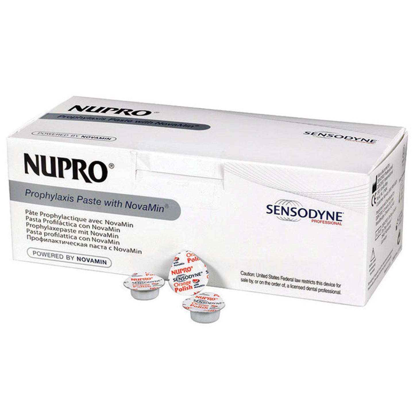 NUPRO Sensodyne Paste Cups Polish - Orange with fluoride