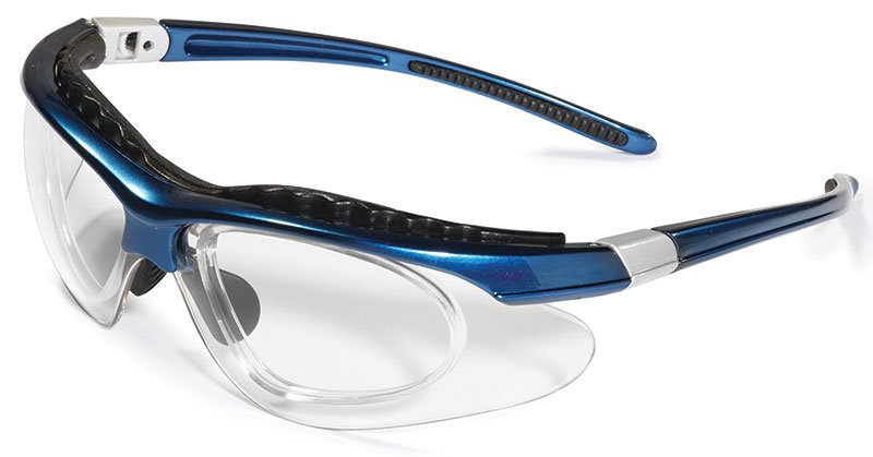 Equinox Safety Glasses Clear Lens, Blue Frame
