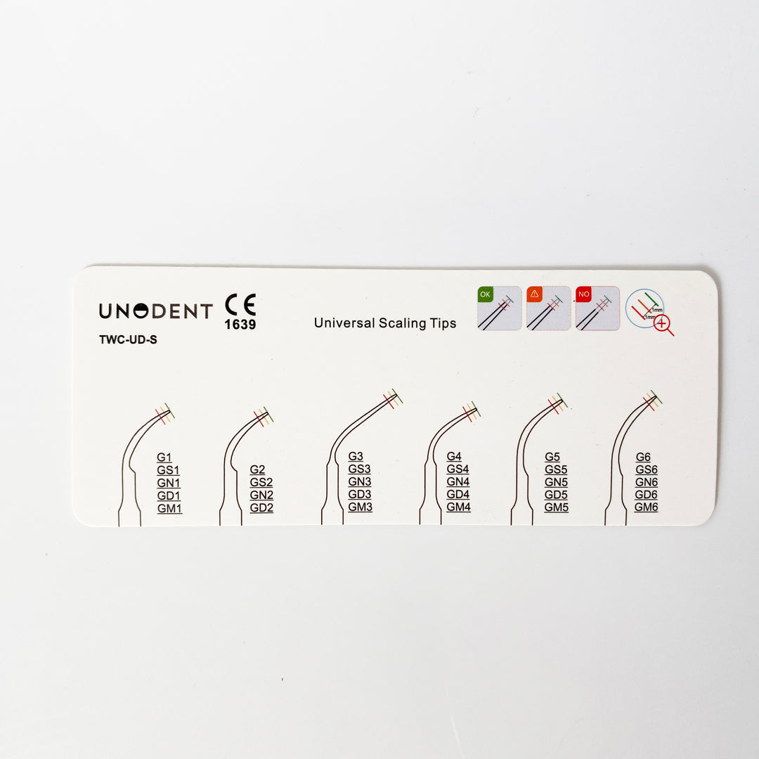 UnoDent Tip Wear Card Universal Scaling Tips