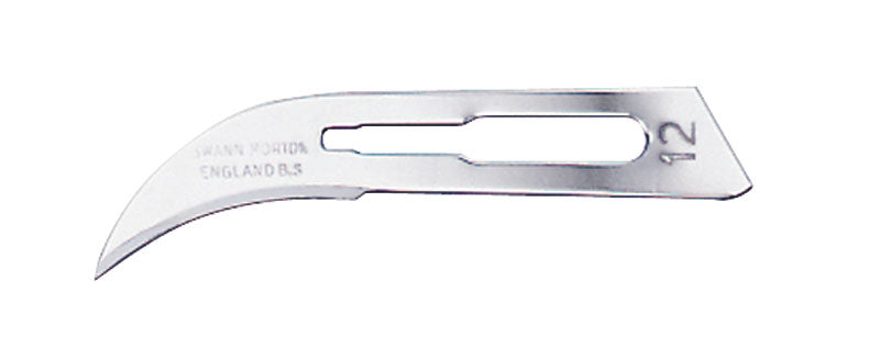 Scalpel Blades - Red, Sterile, Carbon Steel No. 12 (0204)
